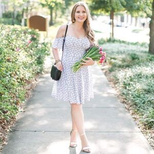NWT Leith Off The Shoulder Fit & Flare Dress sweetheart neckline Spring Size S